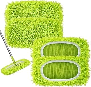 Unoutur Reusable Dry Sweeping Cloths Microfiber Wet Mop Pads Compatible with Swiffer Sweeper Mop Replacement Sweeping Mopping pad Refills f...