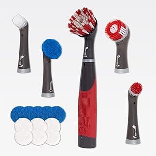 Rubbermaid Reveal Power Scrubber 18-Piece Kit, Cordless Electric Battery Powered Scrub Brush, Water Resistant, for Home/Kitchen/Bathroom/Gr...