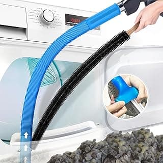 PetOde 2 Pieces Dryer Vent Cleaner Kit Compatible with Most Vacuum Cleaner, Dryer Lint Brush and Vacuum Hose Attachment with Universal Conn...